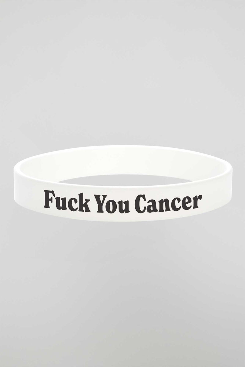 F Cancer Silicone Bracelet - White