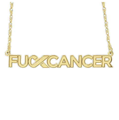 F Cancer gold logo necklace 