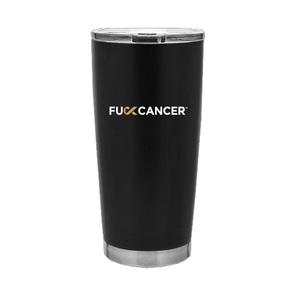 F Cancer matte black stainless steel thermal tumbler