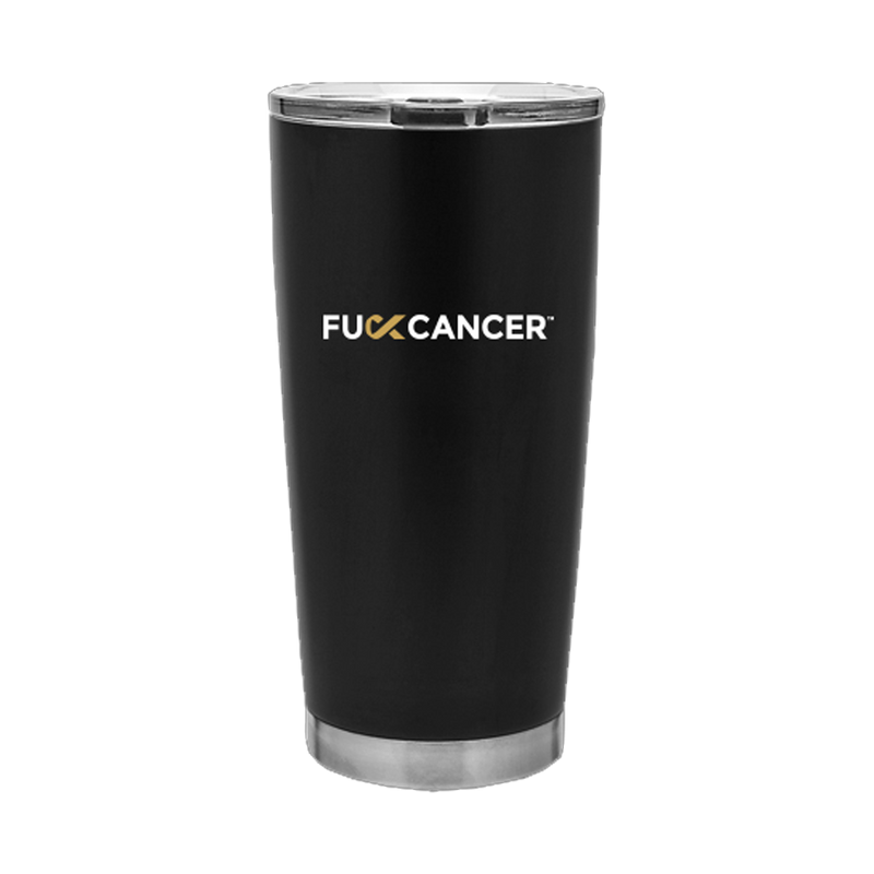 F Cancer matte black stainless steel thermal tumbler