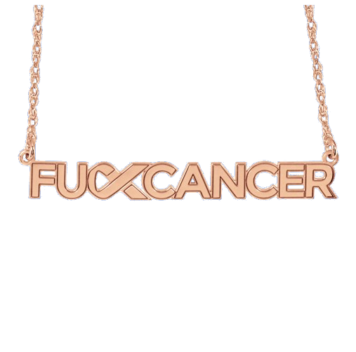 F Cancer rose gold logo necklace