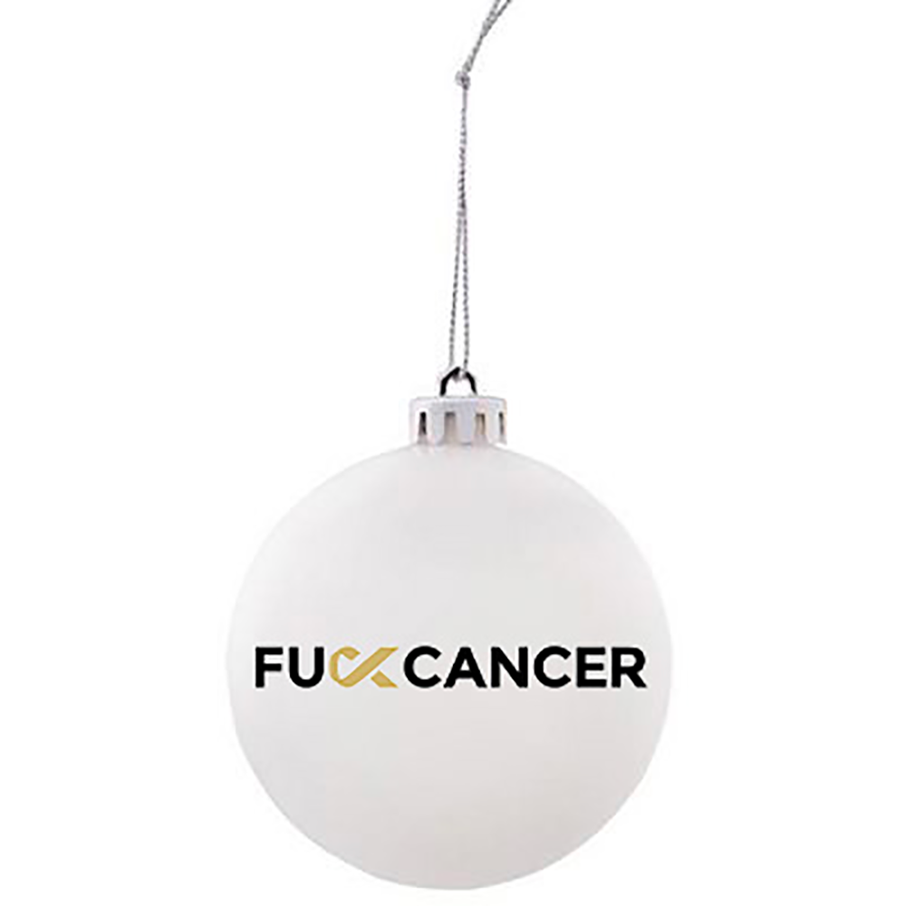 F Cancer white ornament 