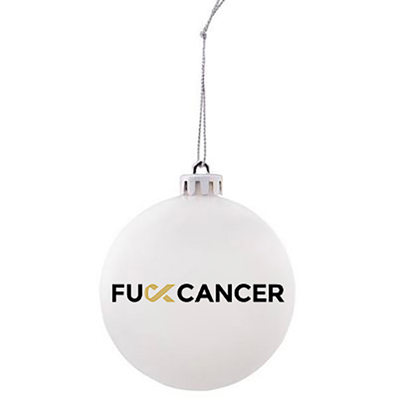 F Cancer white ornament 